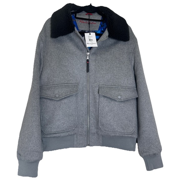 Robert Graham Wool Blend Field‎ Jacket Mens M Gray RG 900 Sherpa Collar NWT $298